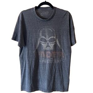 Vintage Star Wars Tee Vader 4 President Darth Gray Black Men's Large Soft Faded‎